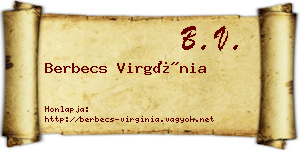 Berbecs Virgínia névjegykártya
